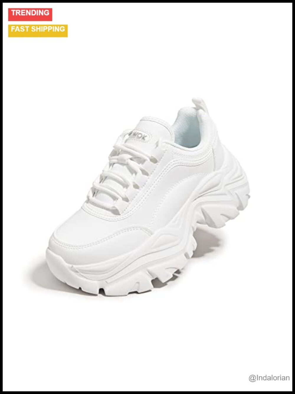 Women Chunky Sneakers Platform Lace Up PU Leather Dad Shoes